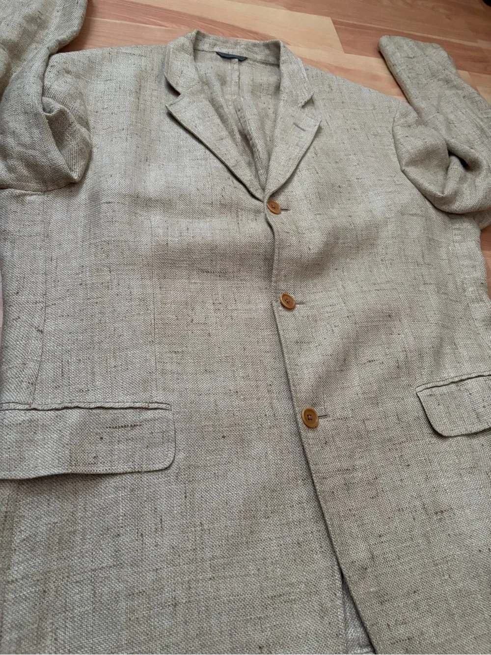 John Varvatos $1790 Italian Linen/Silk Blazer Size 44 XL Resort Old Money Rustic